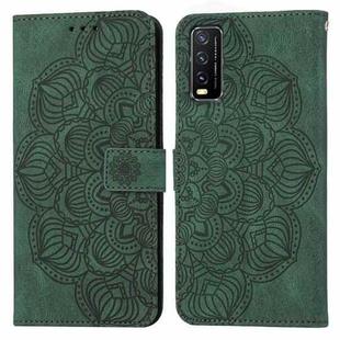 For vivo Y20 / Y12S Mandala Embossed Flip Leather Phone Case(Green)