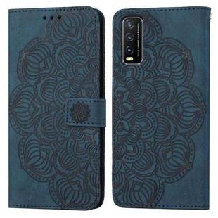 For vivo Y20 / Y12S Mandala Embossed Flip Leather Phone Case(Blue)