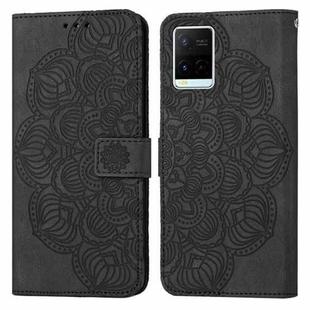 For vivo Y21 Mandala Embossed Flip Leather Phone Case(Black)