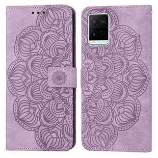 For vivo Y21 Mandala Embossed Flip Leather Phone Case(Purple)