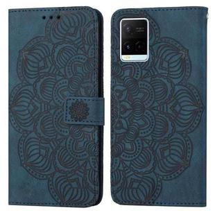 For vivo Y21 Mandala Embossed Flip Leather Phone Case(Blue)