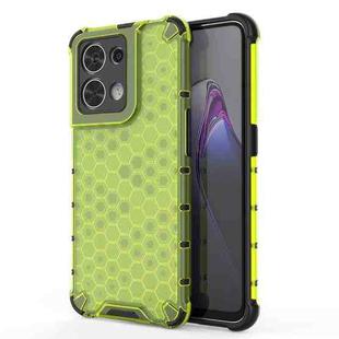 For OPPO Reno8 Shockproof Honeycomb PC + TPU Phone Case(Green)