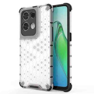 For OPPO Reno8 Pro+ Shockproof Honeycomb PC + TPU Phone Case(White)