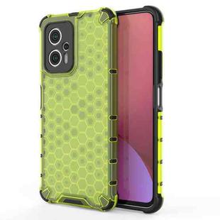 For Xiaomi Redmi Note 11T Pro Shockproof Honeycomb PC + TPU Phone Case(Green)