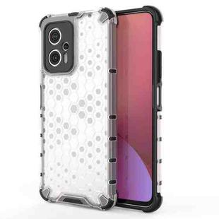 For Xiaomi Redmi Note 11T Pro Shockproof Honeycomb PC + TPU Phone Case(White)