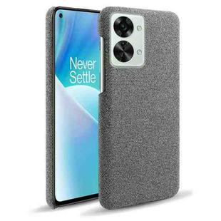 For OnePlus Nord 2T 5G Cloth Coated Hard Plastic Phone Case(Grey)