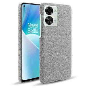 For OnePlus Nord 2T 5G Cloth Coated Hard Plastic Phone Case(Light Grey)