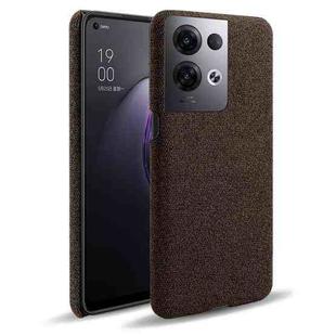 For OPPO Reno8 Pro+ Cloth Coated Hard Plastic Phone Case(Brown)