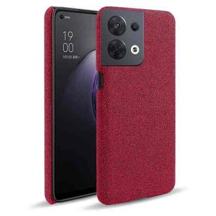 For OPPO Reno8 Cloth Coated Hard Plastic Phone Case(Red)