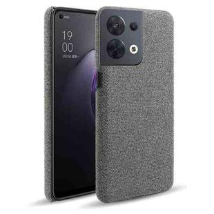 For OPPO Reno8 Cloth Coated Hard Plastic Phone Case(Grey)