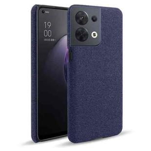 For OPPO Reno8 Cloth Coated Hard Plastic Phone Case(Blue)