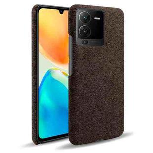 For vivo S15 Cloth Coated Hard Plastic Phone Case(Brown)