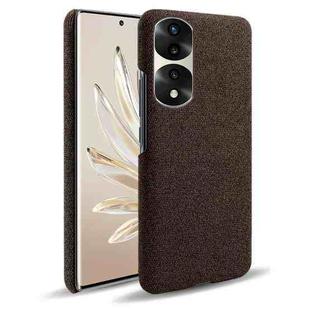 For Honor 70 Pro+ Cloth Coated Hard Plastic Phone Case(Brown)