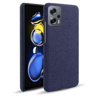 For Xiaomi Redmi Note 11T Pro+ Cloth Coated Hard Plastic Phone Case(Blue)