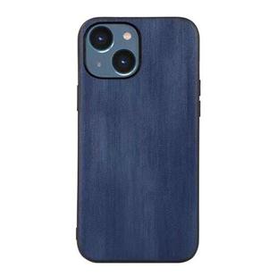 For iPhone 14 Plus Yellow Cow Texture PU Phone Case  (Blue)