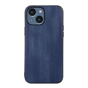 For iPhone 14 Yellow Cow Texture PU Phone Case (Blue)