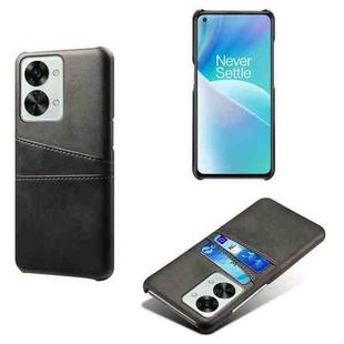 For OnePlus Nord 2T 5G Dual Card Slots Calf Texture PC + PU Phone Case(Black)