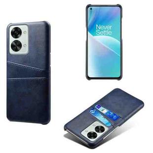 For OnePlus Nord 2T 5G Dual Card Slots Calf Texture PC + PU Phone Case(Blue)