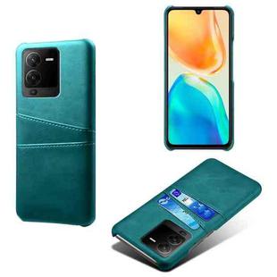 For vivo S15 Pro Dual Card Slots Calf Texture PC + PU Phone Case(Green)