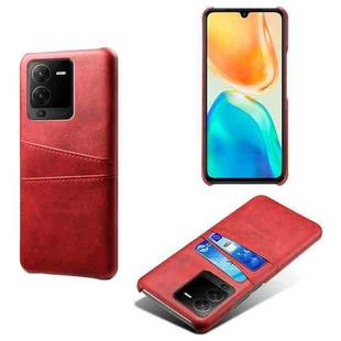 For vivo S15 Dual Card Slots Calf Texture PC + PU Phone Case(Red)