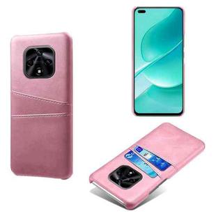 For Huawei nova 9Z 5G Dual Card Slots Calf Texture PC + PU Phone Case(Pink)