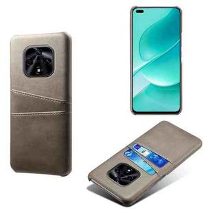 For Huawei nova 9Z 5G Dual Card Slots Calf Texture PC + PU Phone Case(Grey)