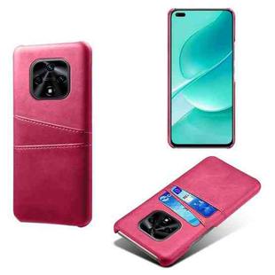 For Huawei nova 9Z 5G Dual Card Slots Calf Texture PC + PU Phone Case(Rose Red)
