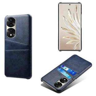 For Honor 70 Pro+ Dual Card Slots Calf Texture PC + PU Phone Case(Blue)