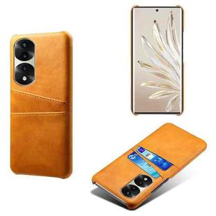 For Honor 70 Pro Dual Card Slots Calf Texture PC + PU Phone Case(Orange)