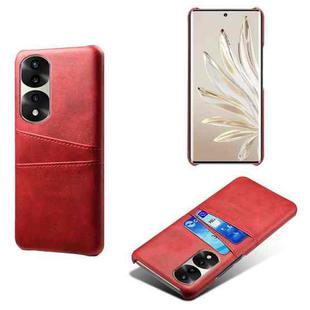For Honor 70 Pro Dual Card Slots Calf Texture PC + PU Phone Case(Red)