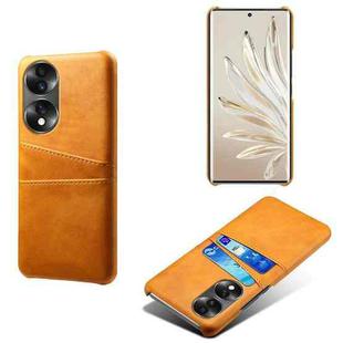 For Honor 70 Dual Card Slots Calf Texture PC + PU Phone Case(Orange)