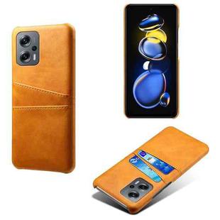 For Xiaomi Redmi Note 11T Pro+ Dual Card Slots Calf Texture PC + PU Phone Case(Orange)