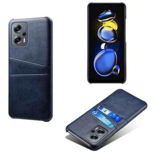 For Xiaomi Redmi Note 11T Pro Dual Card Slots Calf Texture PC + PU Phone Case(Blue)