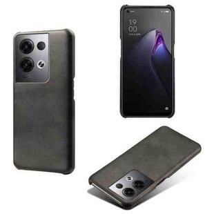 For OPPO Reno8 Pro+ Calf Texture PC + PU Phone Case(Black)