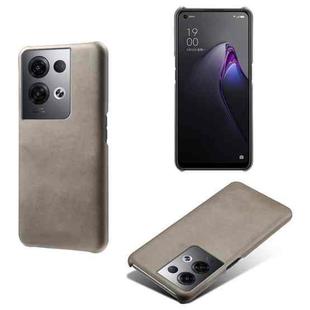 For OPPO Reno8 Pro+ Calf Texture PC + PU Phone Case(Grey)