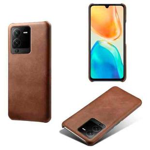 For vivo S15 Pro Calf Texture PC + PU Phone Case(Brown)