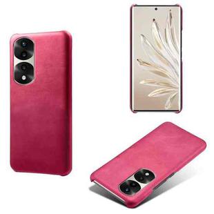 For Honor 70 Pro+ Calf Texture PC + PU Phone Case(Rose Red)