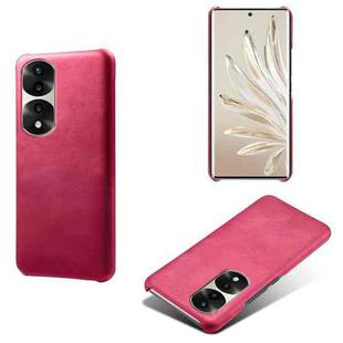 For Honor 70 Pro Calf Texture PC + PU Phone Case(Rose Red)