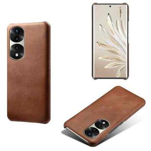 For Honor 70 Pro Calf Texture PC + PU Phone Case(Brown)