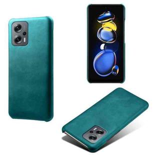 For Xiaomi Redmi Note 11T Pro Calf Texture PC + PU Phone Case(Green)