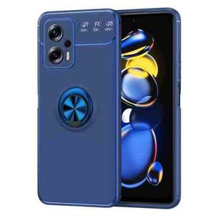 For Xiaomi Redmi Note 11T Pro Metal Ring Holder TPU Phone Case(Blue)