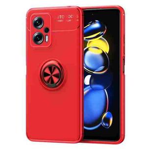 For Xiaomi Redmi Note 11T Pro Metal Ring Holder TPU Phone Case(Red)