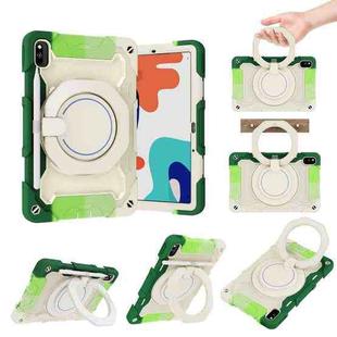 For Huawei MatePad 10.4 Armor Contrast Color Silicone + PC Tablet Case(Colorful Green)