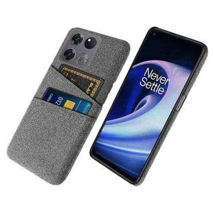 For OnePlus Ace Racing Cloth Texture Card Slot PC+Nylon Phone Case(Grey)