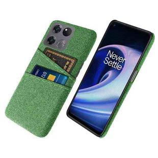 For OnePlus Ace Racing Cloth Texture Card Slot PC+Nylon Phone Case(Green)
