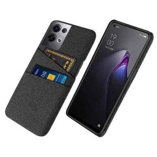 For OPPO Reno8 Pro+ Cloth Texture Card Slot PC+Nylon Phone Case(Black)