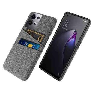 For OPPO Reno8 Pro+ Cloth Texture Card Slot PC+Nylon Phone Case(Grey)