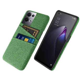 For OPPO Reno8 Pro+ Cloth Texture Card Slot PC+Nylon Phone Case(Green)