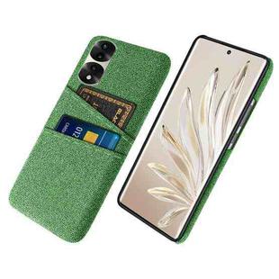 For Honor 70 Pro+ Cloth Texture Card Slot PC+Nylon Phone Case(Green)