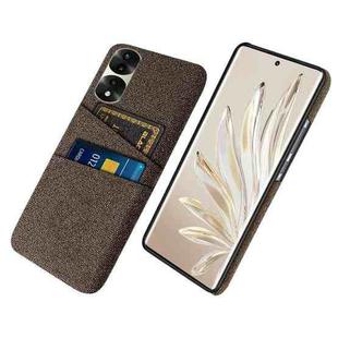 For Honor 70 Pro Cloth Texture Card Slot PC+Nylon Phone Case(Brown)